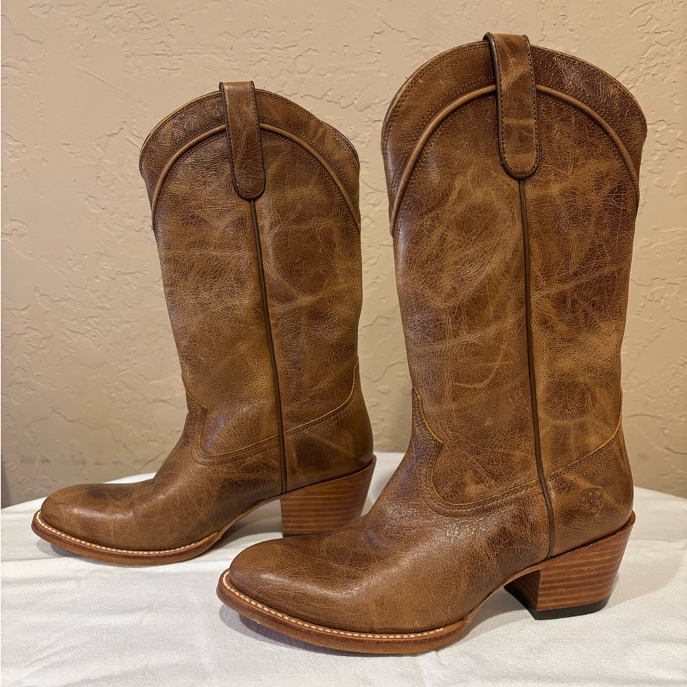 Nearly New Ariat Brown Leather Heeled Boots